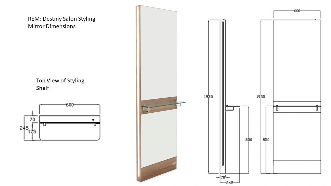 Salon Styling Mirror Dimenzije Salon Styling Mirror Dimenzije