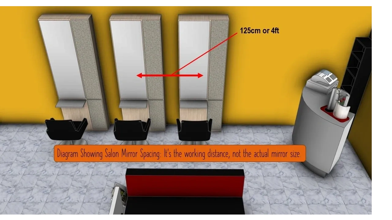 How wide should a salon mirror be? Downloads with Specifications