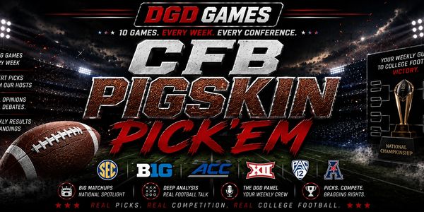 DGD Games CFB Pigskin Pick'em college football competition banner.