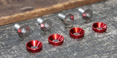 red anodized screw washer kit for hemi & tillotson valve cover