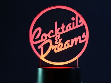 cocktails and dreams small desktop sign