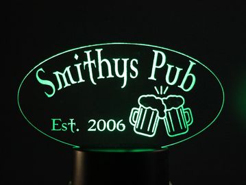 pub style led table top battery operated sign