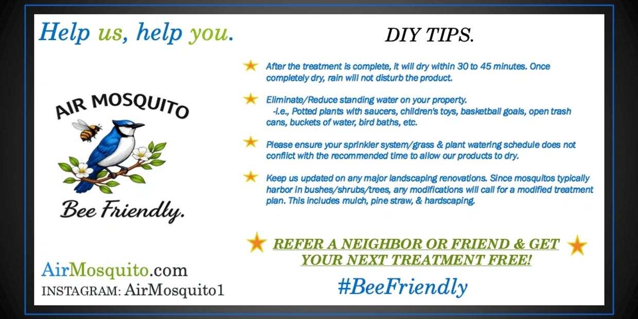 DIY tips for mosquito control with a bee-friendly theme from Air Mosquito.