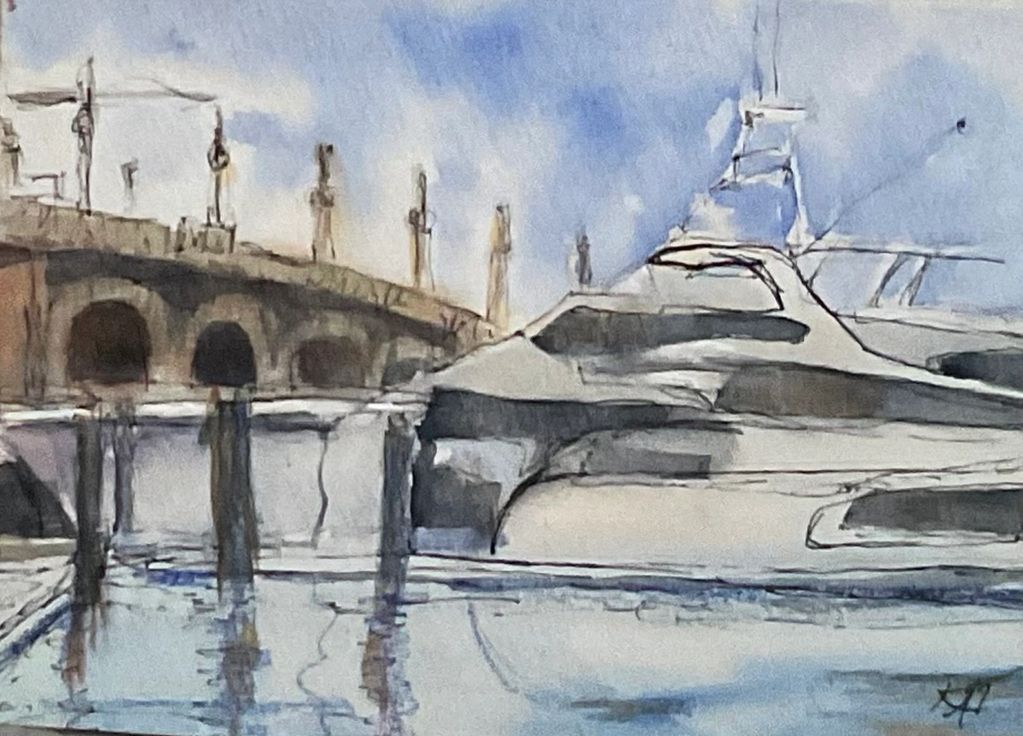 Under the Bridge of Lions
Watercolor on Paper • 5” x 7” • Original Artwork by Kathleen Kat Thompson