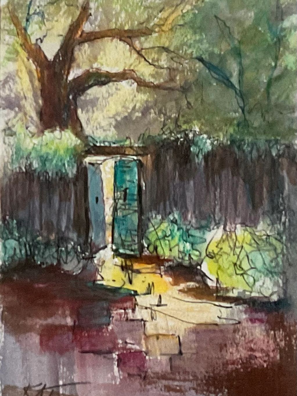 Through the Garden Gate
Watercolor on Paper • Original Artwork by Kathleen “Kat” Thompson 5”x7”