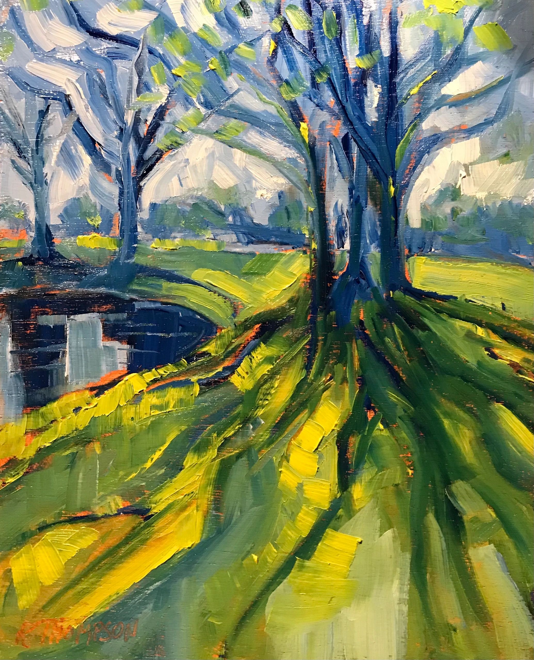 Kat ThompsonAbstract crêpe myrtle in oil  Prints are available 