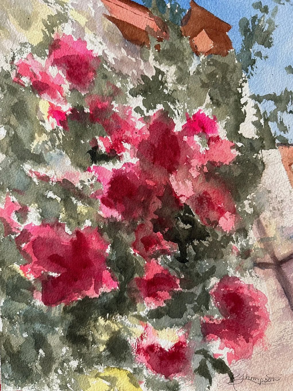 Crimson Cascade
Original Artwork by Kathleen “Kat” Thompson 11” x 14” WC paper mounted on board