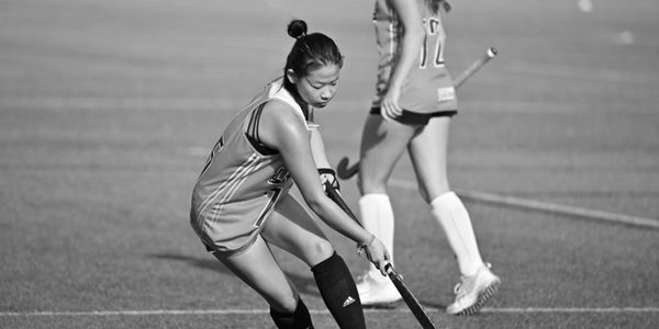 Abby practicing field hockey