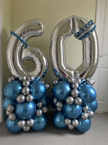 60th Birthday balloon stack