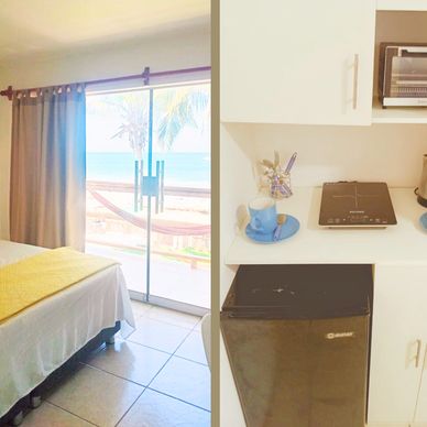Habitación matrimonial con kichenette frente al mar