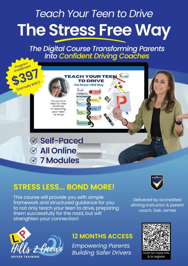 Digital course teaching parents to confidently coach teens to drive stress-free with 7 modules online.