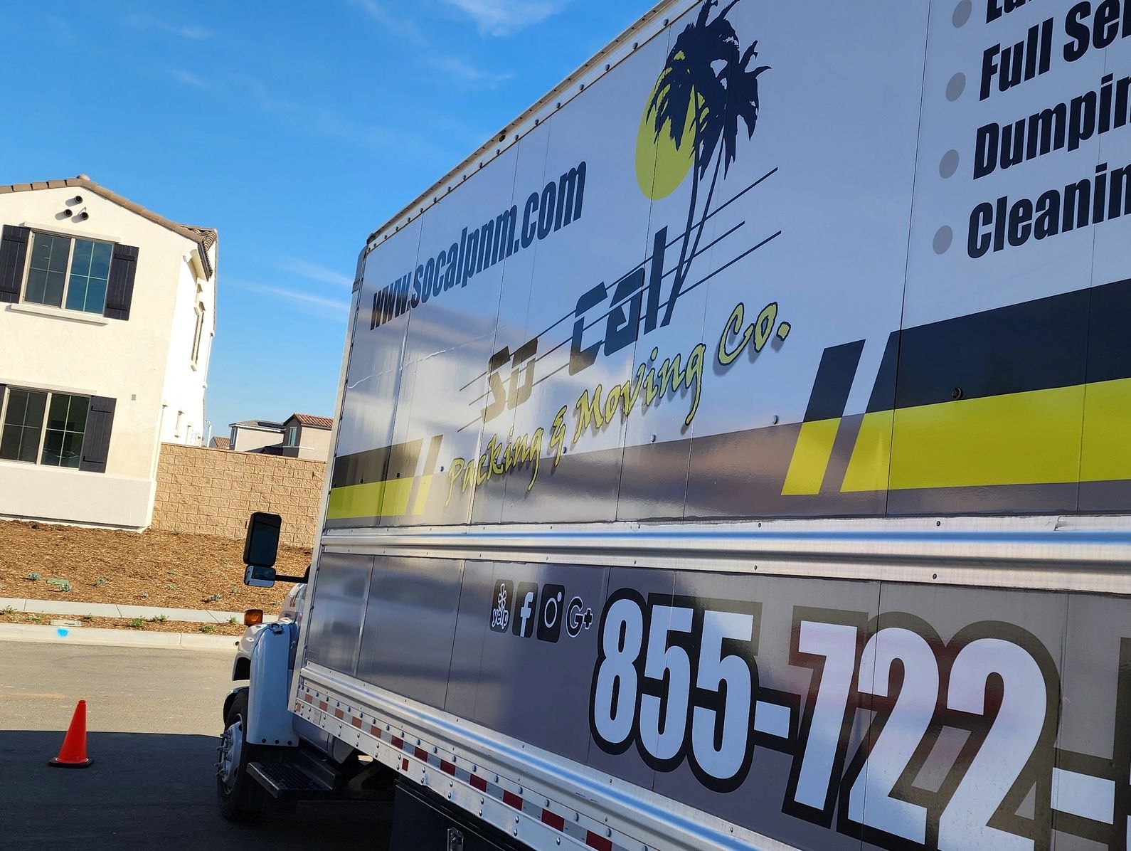 Moving Truck Parked with cones