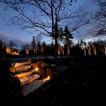 Outdoor lighting and stairs