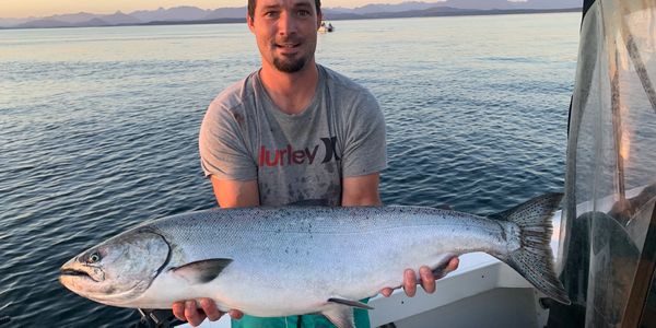 24lb Chinook salmon guided on a beautiful
Campbell River evening charter !  