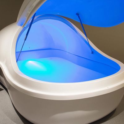 float tank or sensory deprivation tank with the lid open