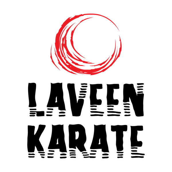 Stylized red circular brushstroke above Japanese calligraphy.