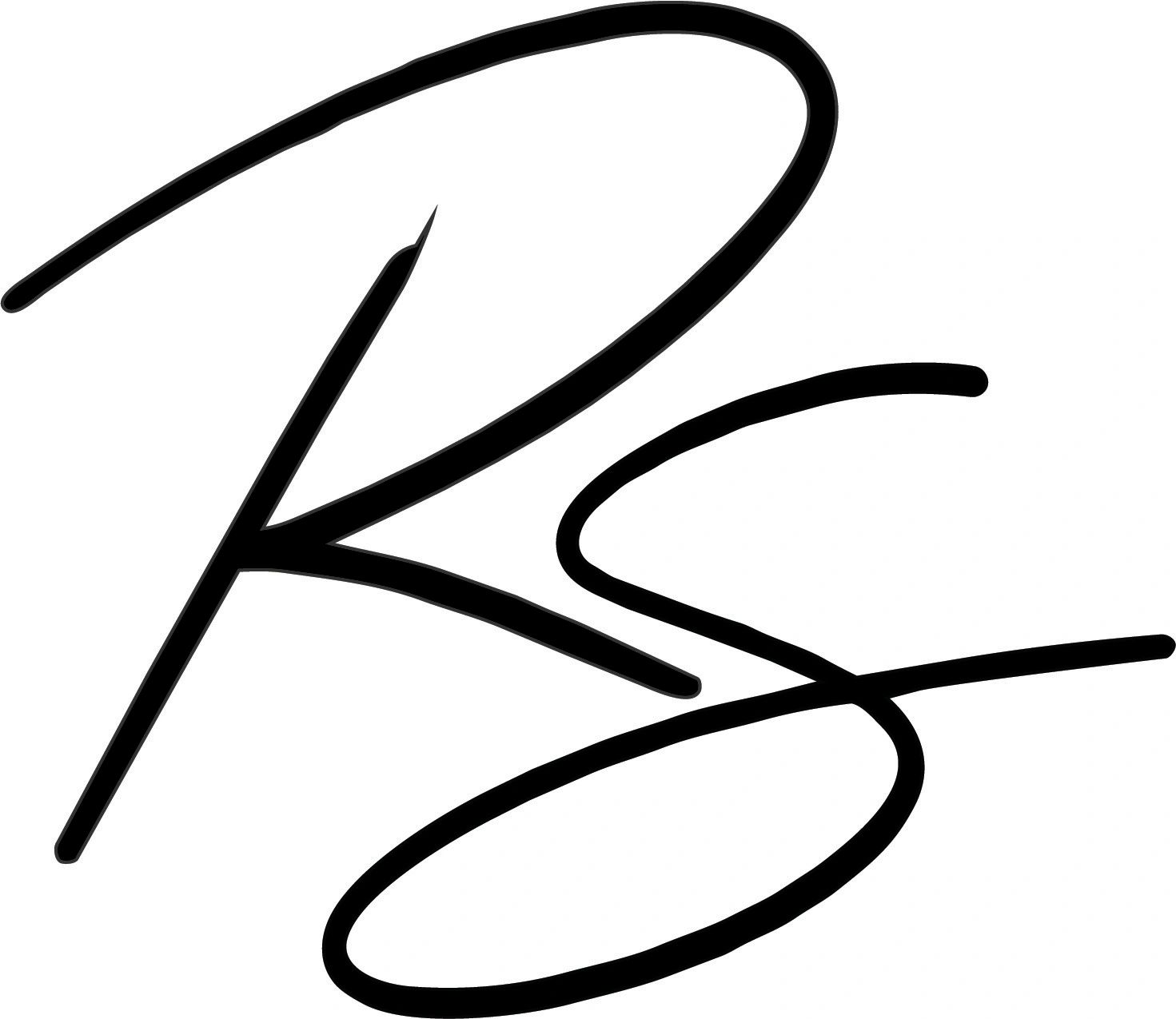 Stylized black initials 'RS' on a white background.