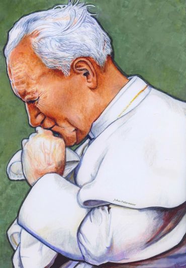 Pope John Paul II drawn by John Petermeier