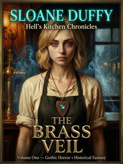 Book cover of Gothic horror with a woman and ghostly figures.