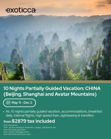 Exoticca offers a 10-night partially guided China vacation with iconic sights and transfers included.