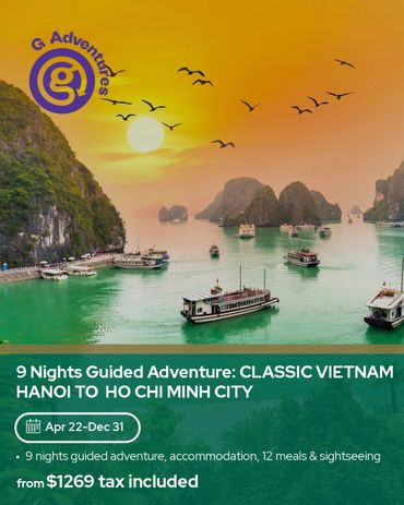 Scenic 9-night Vietnam guided tour from Hanoi to Ho Chi Minh City with meals and sightseeing.