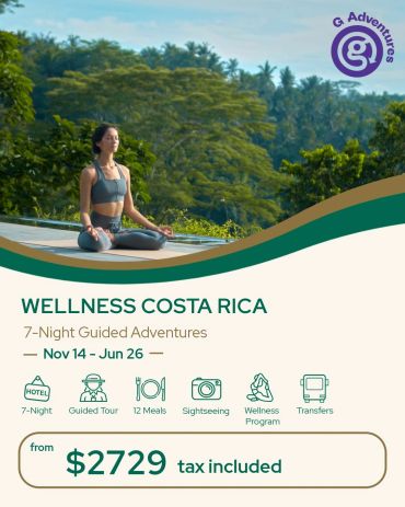 Wellness Costa Rica 7-night guided adventure package.