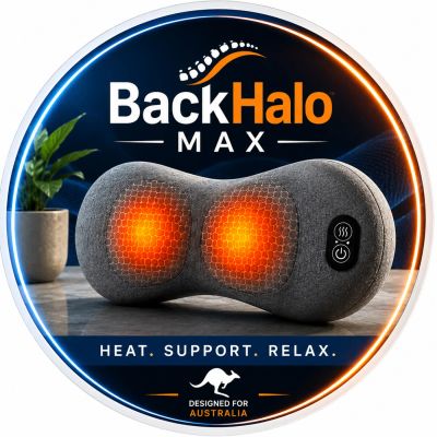 BackHalo Max heated massage device for back support.