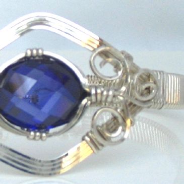 SS TANZANITE GEMSTONE Wire Wrapped Bracelet,