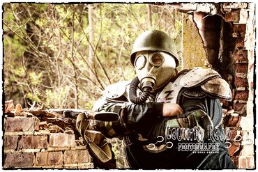 Cosplay in the fallen paper factory. 
