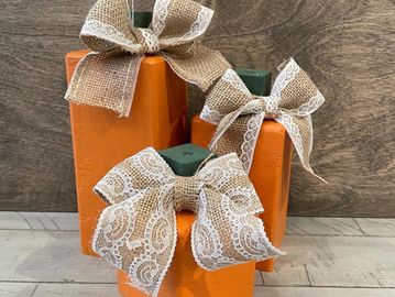 Set of 3 wood pumpkins!