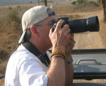 Pat on safari in Kenya, Africa
