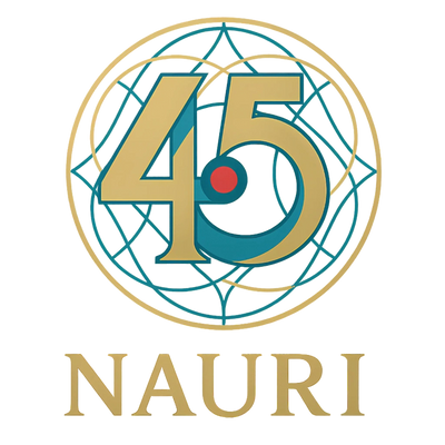 45Nauri Logo, smooth circular shape, golden ratio design