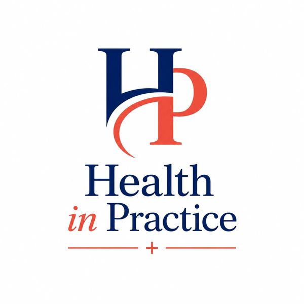 Logo of Health in Practice with HP initials.