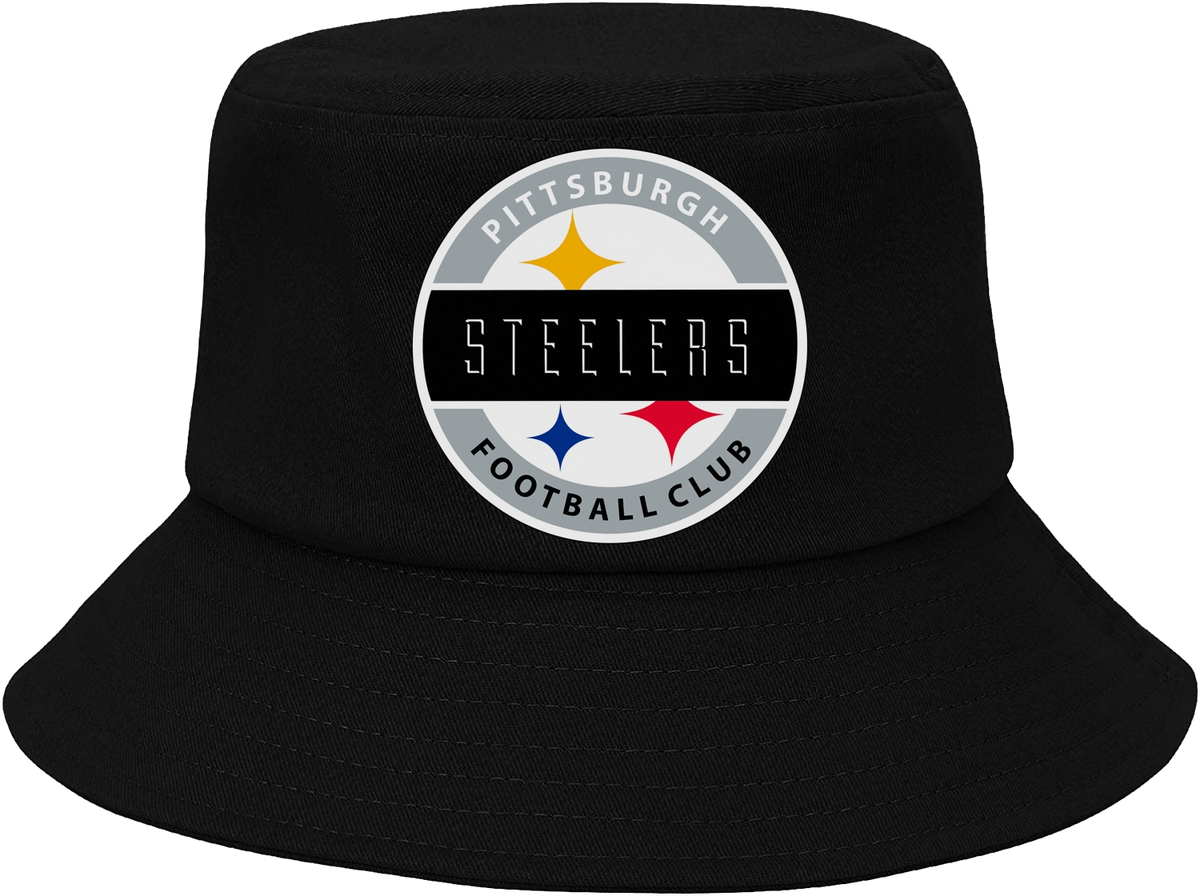 Pittsburgh Steelers Yellow Bucket Golf Fishing Sun Hat Cap Embroidered Text  Logo