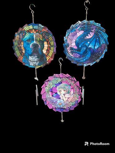 Sublimation wind spinners. 10 inch wind spinners. Decorated wind spinners.