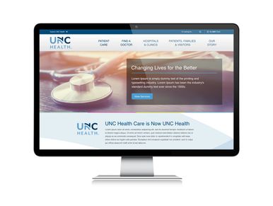 Mockup of UNC Health homepage