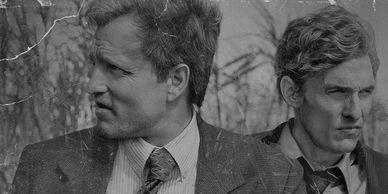 Two detectives in the poster of the show true detective season 1