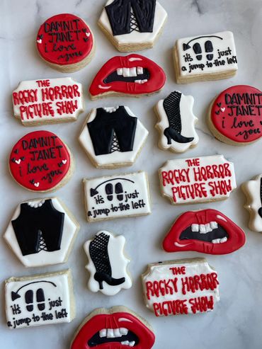 Rocky Horror Picture Show themed cookies