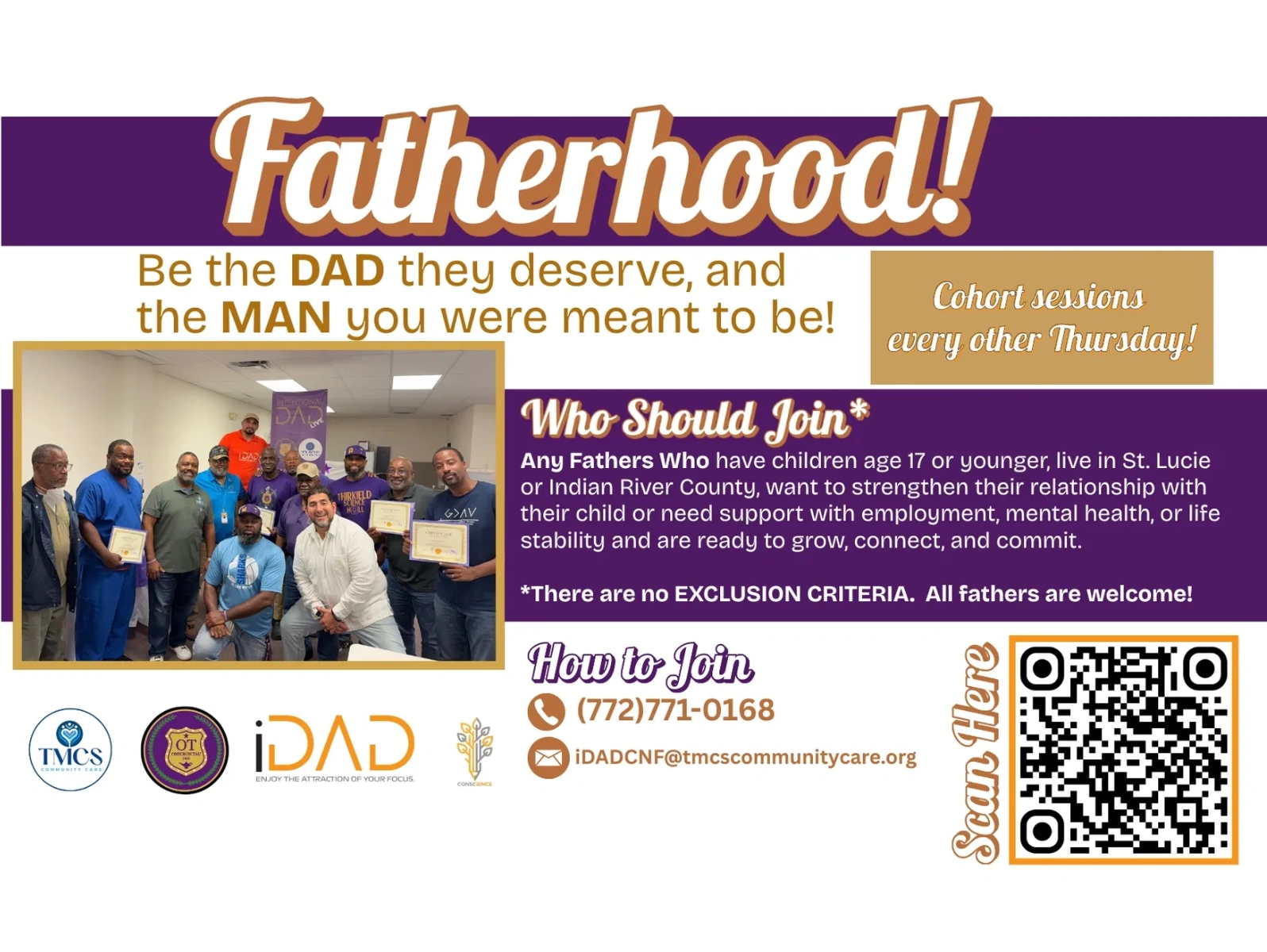 The TMCSCC, CRI & OT iDAD Fatherhood program with funding from DCF, proudly graduated a 2nd cohort!