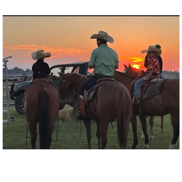 John Hurd and his two grandsons at sunrise in Osage County, Oklahoma.