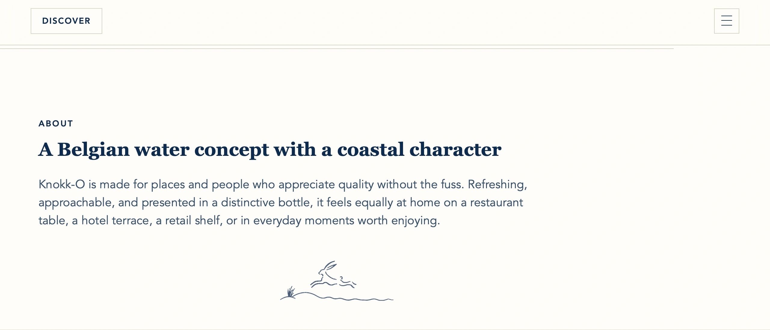 Knokk-O is a Belgian water brand with a refreshing, coastal character, ideal for various settings.