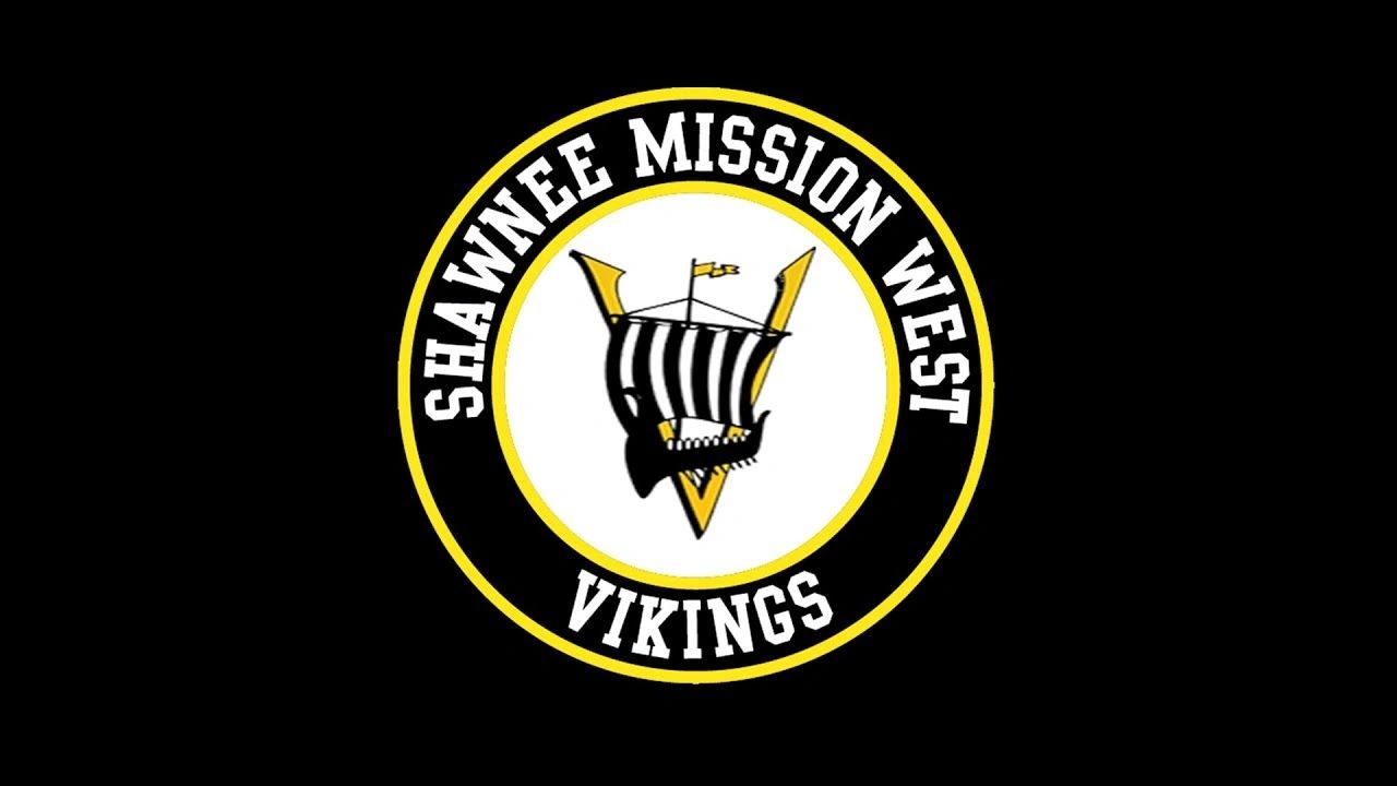 Shawnee Mission West Vikings logo with a Viking ship and bold lettering.