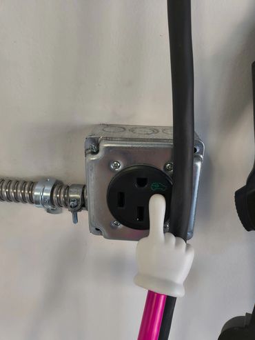 EV car charger outlet installation complete!