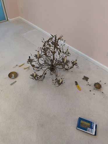 New chandelier installation