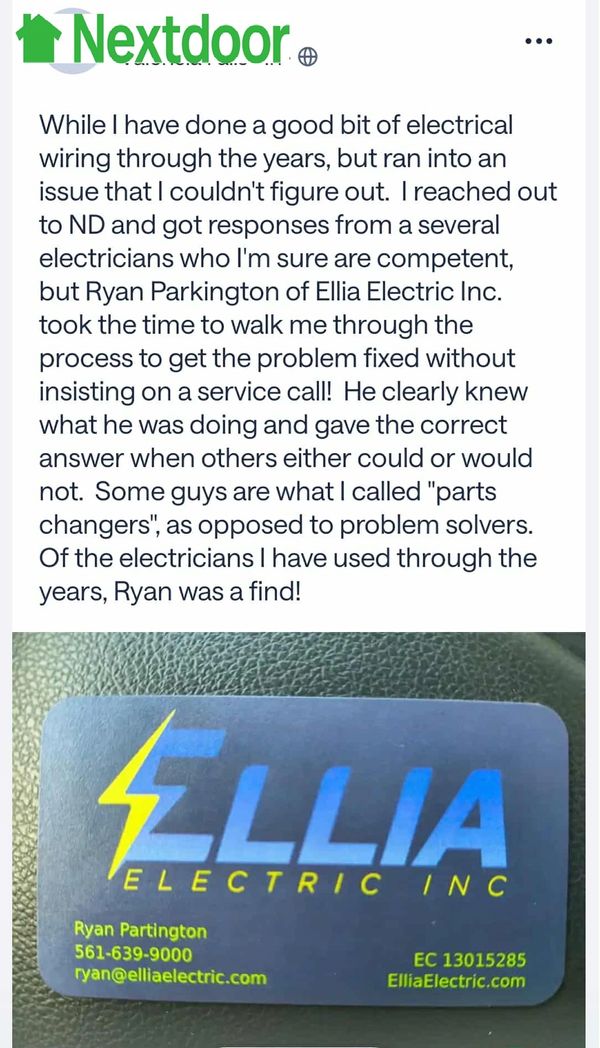 Grateful for this thoughtful review! Thank you for trusting Ellia Electric Inc. and for taking the t
