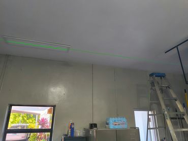 Lighting upgrade complete: flat panel garage lights installed by Ellia Electric Inc.