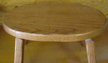 Oval oak stool