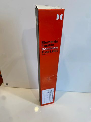Box of Dominion Elements Fusible Fuse Links in red packaging.
