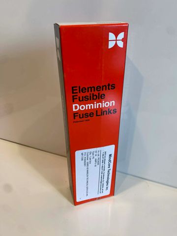Box of Elements Fusible Dominion Fuse Links with red packaging.