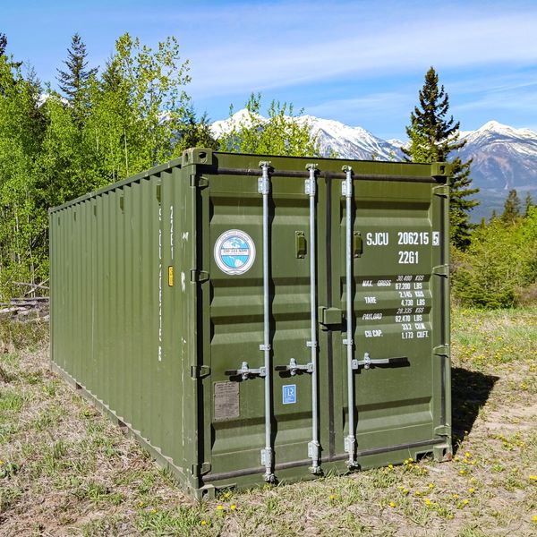 Oneworld Seacans in Golden BC 20ft Standard Height Shipping Container in Olive Green Color
